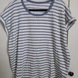 Maurices Blue and White Striped Short Sleeve Tee
